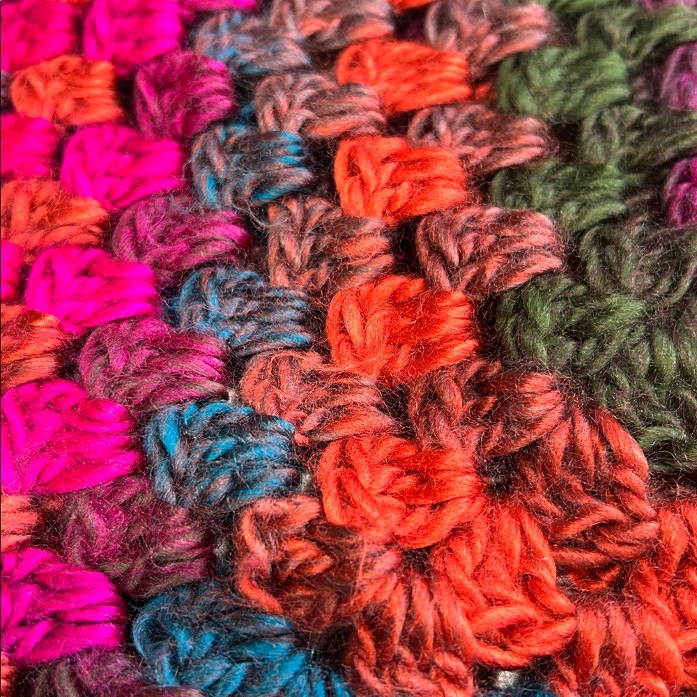 Handmade crochet knit hexagon multicolored cardigan Large - Picture 12 of 12